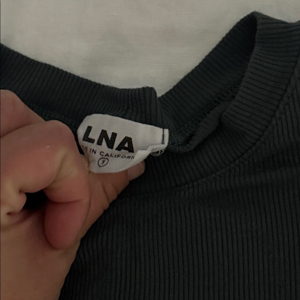 LNA Green Ribbed Top - Picture 2 of 6